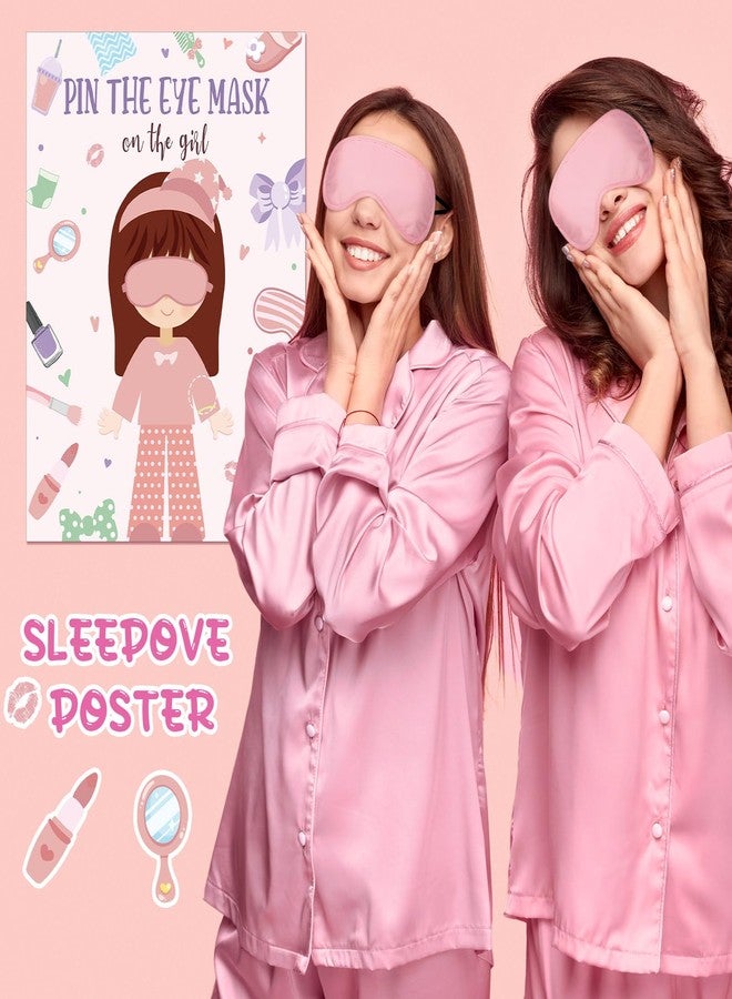 Mooliwe 26 Pcs Sleepover Slumber Party Games Pin The Blindfold on The Girl Pajamas Poster Stickers Games Decor for Sleepover Slumber Party Night Supplies - Image 5